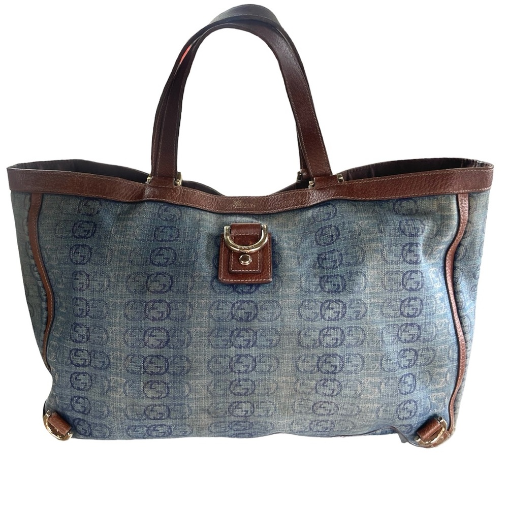 Gucci denim horsebit hobo tote